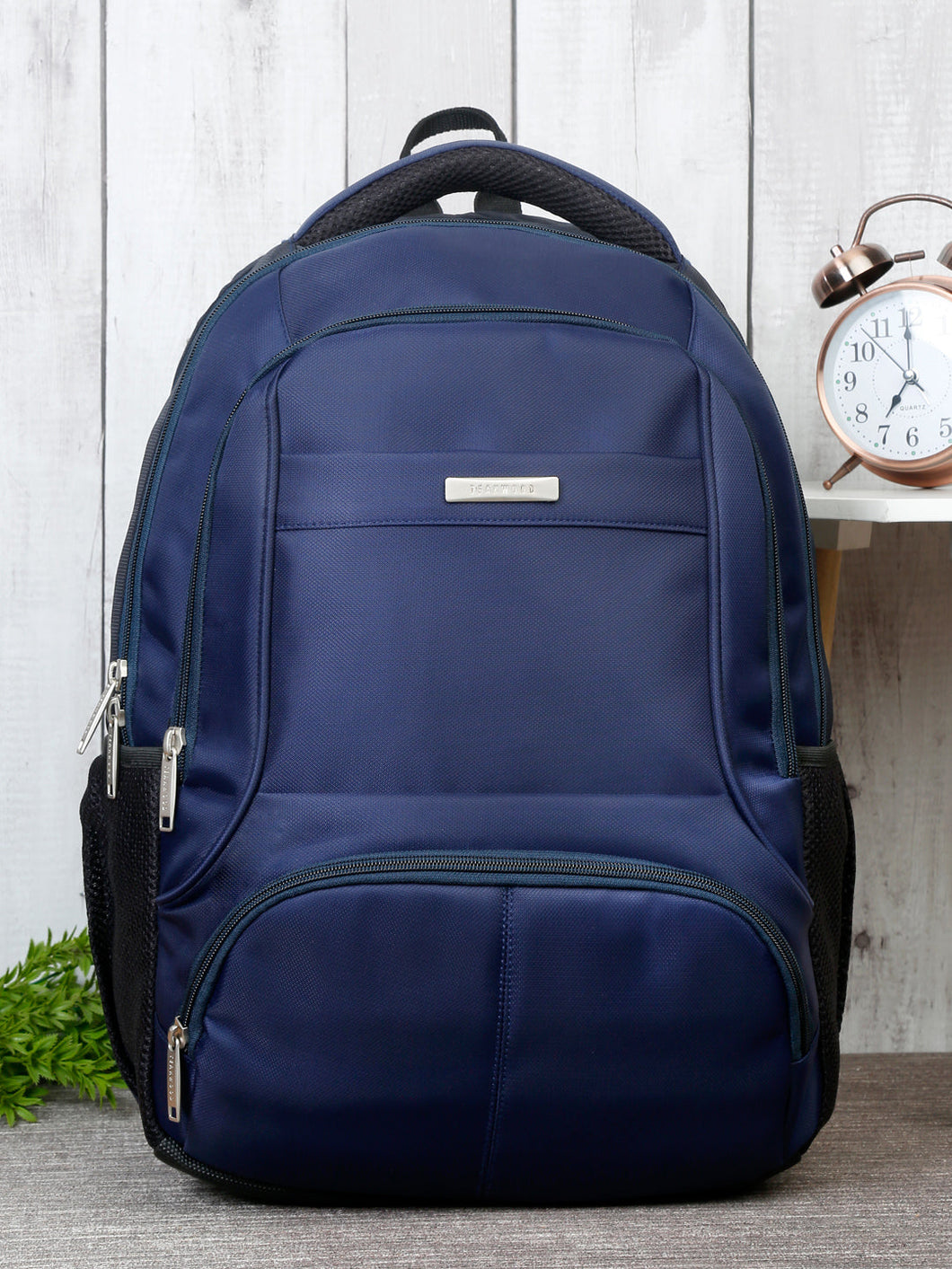 Teakwood Genuine Polyester Backpack - Navy Blue