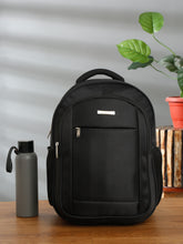 Load image into Gallery viewer, Teakwood Leather Unisex Solid Black 30L Medium Backpack