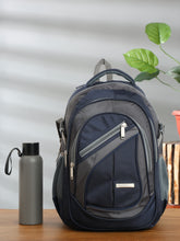 Load image into Gallery viewer, Teakwood Leather Unisex Solid Navy Blue 34L Medium Backpack
