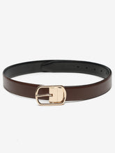 Load image into Gallery viewer, Men Brown & Black Textured Genuine Leather Reversible Belt