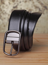 Load image into Gallery viewer, Men Black & Brown Solid Reversible Genuine Leather Belt