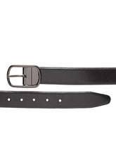 Load image into Gallery viewer, Teakwood Men Black & Blue Solid Genuine Leather Reversible Belt