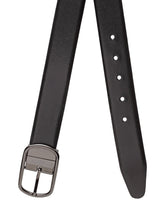 Load image into Gallery viewer, Teakwood Men Black & Blue Solid Genuine Leather Reversible Belt
