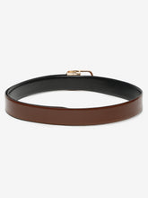 Load image into Gallery viewer, Men Brown & Black Textured Genuine Leather Reversible Belt