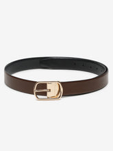Load image into Gallery viewer, Men Brown & Black Textured Genuine Leather Reversible Belt