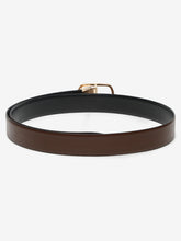 Load image into Gallery viewer, Men Brown & Black Textured Genuine Leather Reversible Belt