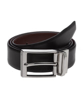 Load image into Gallery viewer, Men Black & Brown Reversible Genuine Leather Belt
