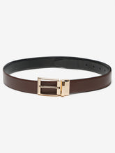 Load image into Gallery viewer, Men Brown & Black Textured Genuine Leather Reversible Belt