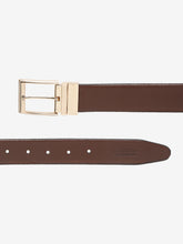 Load image into Gallery viewer, Men Brown & Black Textured Genuine Leather Reversible Belt