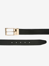 Load image into Gallery viewer, Men Brown & Black Textured Genuine Leather Reversible Belt