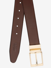 Load image into Gallery viewer, Men Brown & Black Textured Genuine Leather Reversible Belt