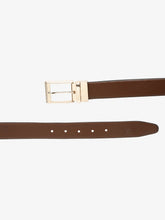 Load image into Gallery viewer, Men Brown & Black Textured Genuine Leather Reversible Belt