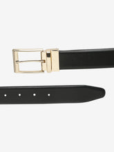 Load image into Gallery viewer, Men Brown & Black Textured Genuine Leather Reversible Belt