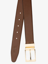Load image into Gallery viewer, Men Brown & Black Textured Genuine Leather Reversible Belt
