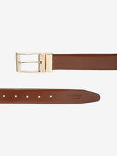 Load image into Gallery viewer, Men Brown & Black Textured Genuine Leather Reversible Belt