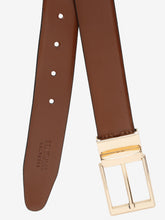 Load image into Gallery viewer, Men Brown & Black Textured Genuine Leather Reversible Belt