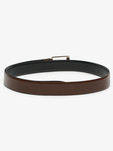 Load image into Gallery viewer, Men Brown & Black Textured Genuine Leather Reversible Belt