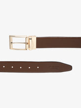 Load image into Gallery viewer, Men Brown & Black Textured Genuine Leather Reversible Belt