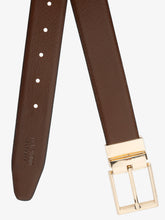 Load image into Gallery viewer, Men Brown & Black Textured Genuine Leather Reversible Belt