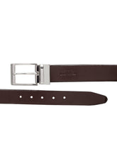 Load image into Gallery viewer, Teakwood Men Genuine Leather Black & Brown Solid Reversible Belt
