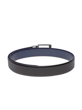Load image into Gallery viewer, Teakwood Men Genuine Leather Black & Blue Solid Reversible Belt