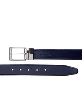 Load image into Gallery viewer, Teakwood Men Genuine Leather Black & Blue Solid Reversible Belt