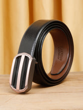 Load image into Gallery viewer, Teakwood Leather Men Black Textured Leather Belt