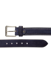 Load image into Gallery viewer, Teakwood Men Genuine Leather Dark Blue Solid Casual Belt