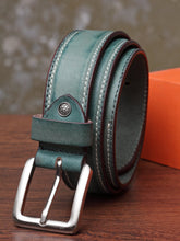 Load image into Gallery viewer, Teakwood Men Genuine Leather Green Solid Casual Belt