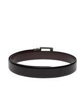 Load image into Gallery viewer, Teakwood Men Genuine Leather Black & Brown Solid Reversible Belt