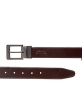 Load image into Gallery viewer, Teakwood Men Genuine Leather Black & Brown Solid Reversible Belt