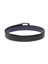 Load image into Gallery viewer, Teakwood Men Genuine Leather Black & Blue Solid Reversible Belt