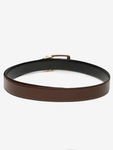 Load image into Gallery viewer, Men Brown & Black Textured Genuine Leather Reversible Belt