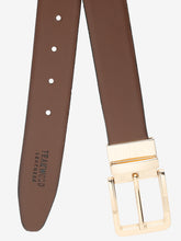 Load image into Gallery viewer, Men Brown & Black Textured Genuine Leather Reversible Belt