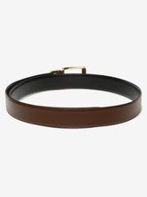 Load image into Gallery viewer, Men Brown & Black Textured Genuine Leather Reversible Belt
