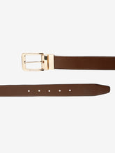 Load image into Gallery viewer, Men Brown & Black Textured Genuine Leather Reversible Belt