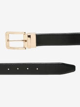 Load image into Gallery viewer, Men Brown & Black Textured Genuine Leather Reversible Belt