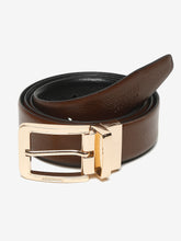 Load image into Gallery viewer, Men Brown & Black Textured Genuine Leather Reversible Belt