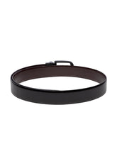 Load image into Gallery viewer, Teakwood Men Genuine Leather Black & Brown Solid Reversible Belt