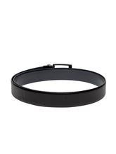 Load image into Gallery viewer, Teakwood Men Genuine Leather Black & Blue Solid Reversible Belt