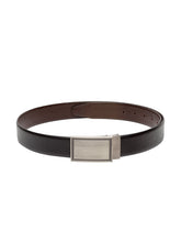 Load image into Gallery viewer, Teakwood Men Genuine Leather Black & Brown Solid Reversible Belt