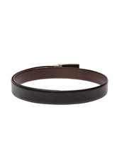 Load image into Gallery viewer, Teakwood Men Genuine Leather Black & Brown Solid Reversible Belt