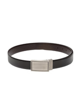 Load image into Gallery viewer, Teakwood Men Genuine Leather Black & Brown Solid Reversible Belt