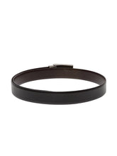 Load image into Gallery viewer, Teakwood Men Genuine Leather Black & Brown Solid Reversible Belt