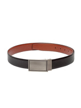 Load image into Gallery viewer, Teakwood Men Genuine Leather Black & Tan Solid Reversible Belt