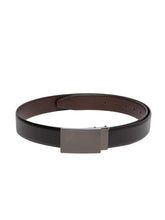 Load image into Gallery viewer, Teakwood Men Genuine Leather Black & Brown Solid Reversible Belt