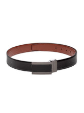Load image into Gallery viewer, Teakwood Men Genuine Leather Black & Brown Solid Reversible Belt