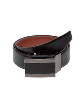Load image into Gallery viewer, Teakwood Men Genuine Leather Black & Brown Solid Reversible Belt