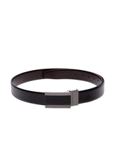 Load image into Gallery viewer, Teakwood Men Genuine Leather Black & Brown Solid Reversible Belt