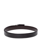 Load image into Gallery viewer, Teakwood Men Genuine Leather Black & Brown Solid Reversible Belt